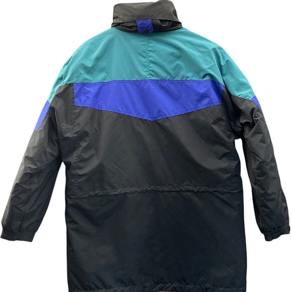 SJB St Johns Bay Vintage 90s Green Black Ski Jacket Plush Winter Coat Men Large - Picture 2 of 11